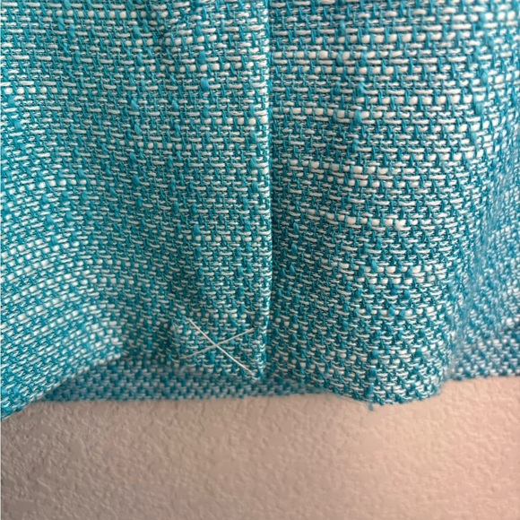 NWT Talbots Blue and White Tweed Structured Ribbon Bow Waist Shift Dress 14P - Picture 8 of 11